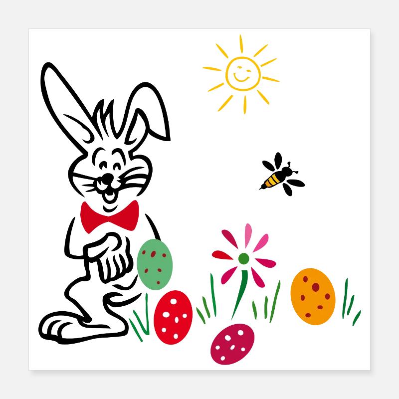 Lapin de Pâques Pâques Poster 40 x 40 cm