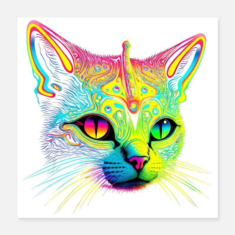 Chat extraterrestre Poster 40 x 40 cm