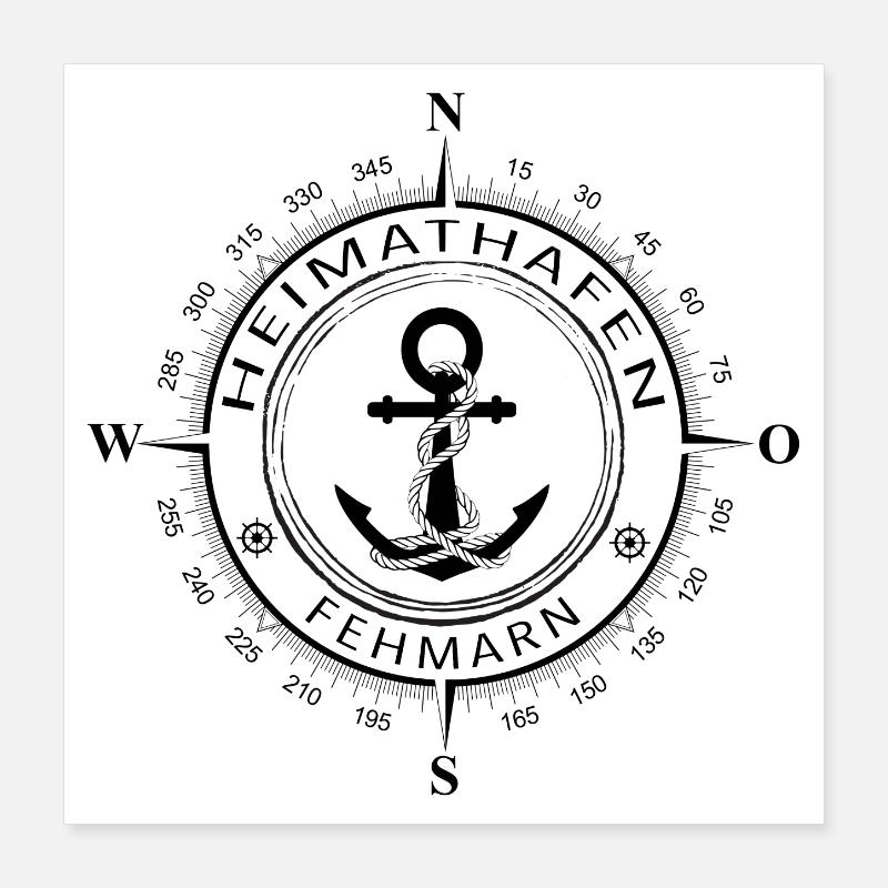 Heimathafen Fehmarn Poster 40x40 cm
