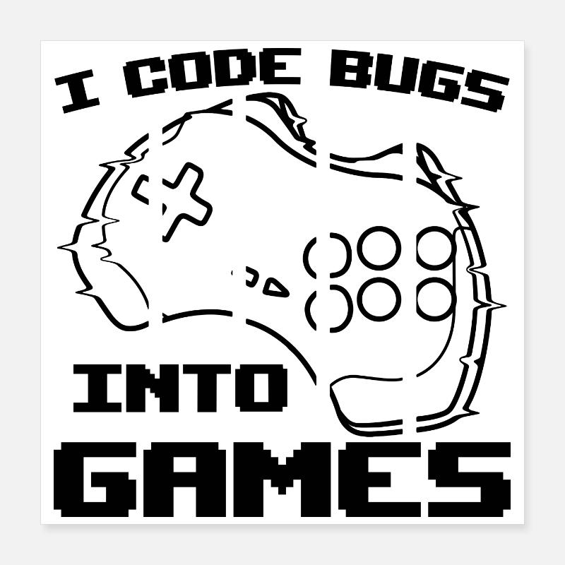 Programmeur de jeux vidéo Poster 40 x 40 cm