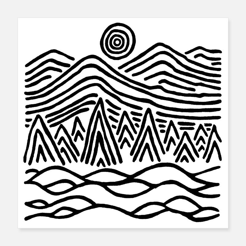Strange black landscape Poster 16" x 16" (40x40 cm)