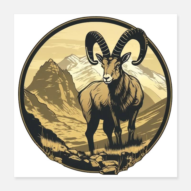 Steinbock Poster 40x40 cm