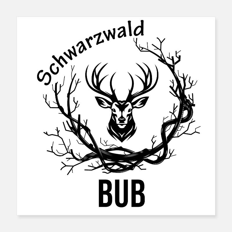 Schwarzwald Bub Poster 40x40 cm