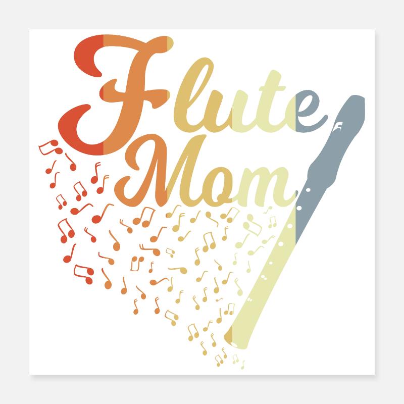 Mère flûte Poster 40 x 40 cm