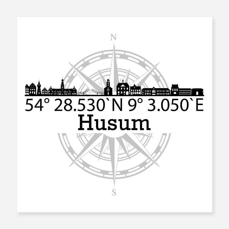 Skyline Husum Poster 40x40 cm