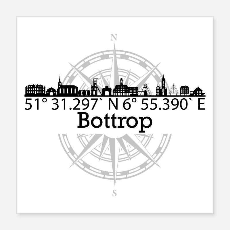 Skyline Bottrop Poster 40x40 cm