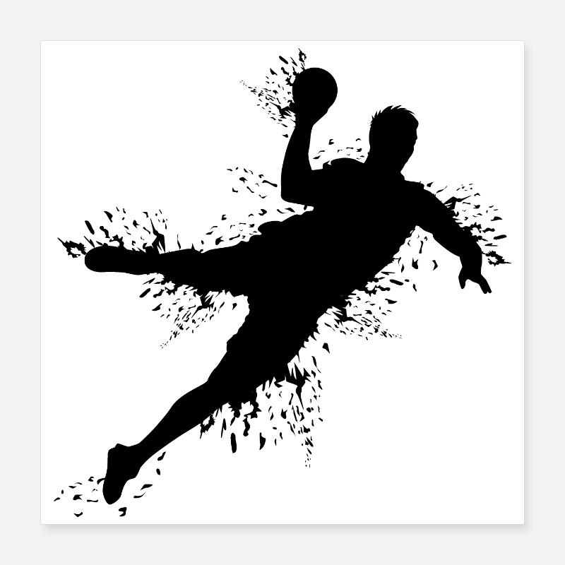Handball Player Handball Explosion Throw Team Thrower Poster 16" x 16" (40x40 cm)