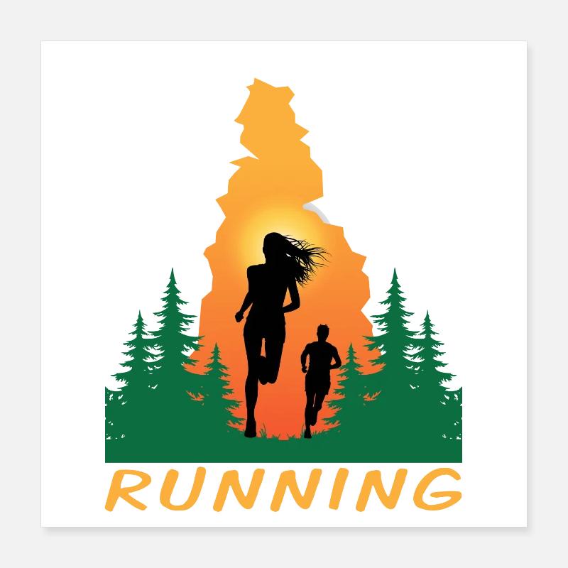 Running Poster 40x40 cm