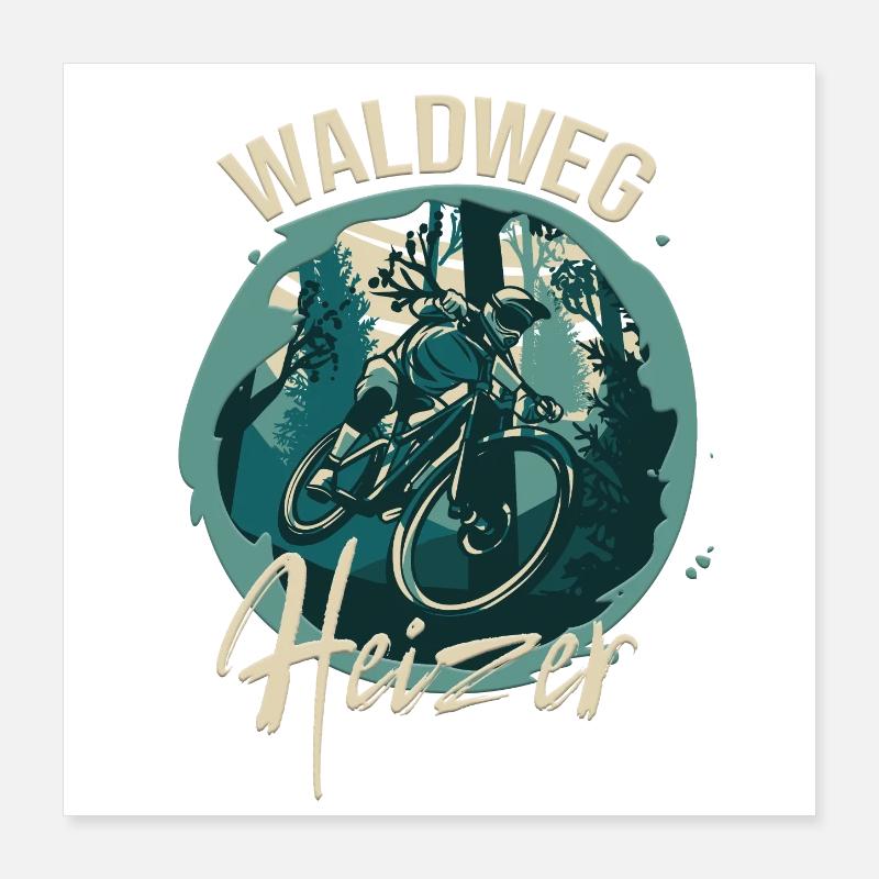 Waldweg Heizer Poster 40x40 cm