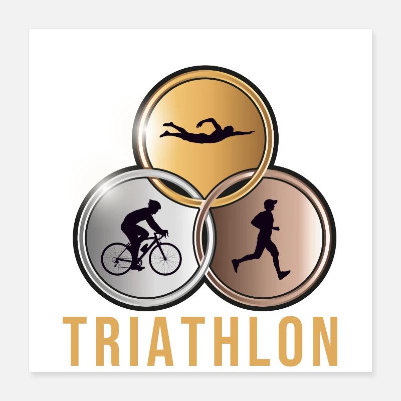 Triathlon Poster 40x40 cm