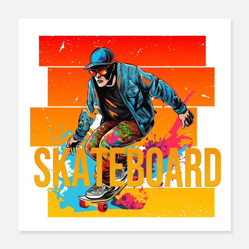 Skateboard Poster 40x40 cm