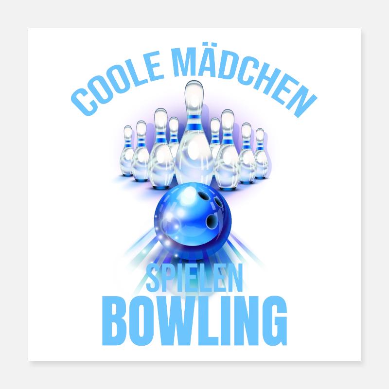 Coole Mädchen spielen Bowling Poster 40x40 cm