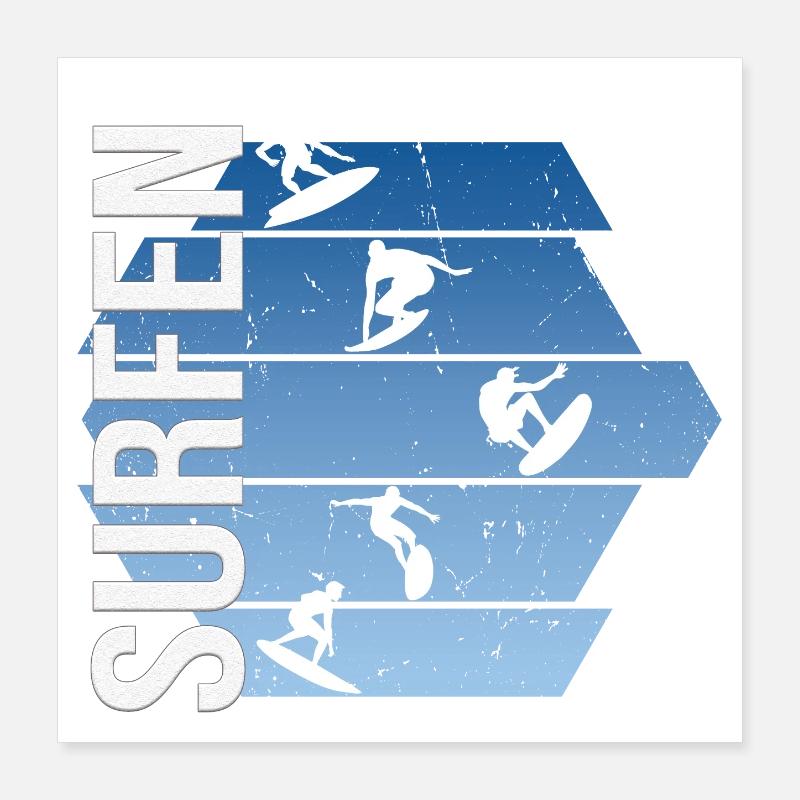 Surfen Poster 40x40 cm