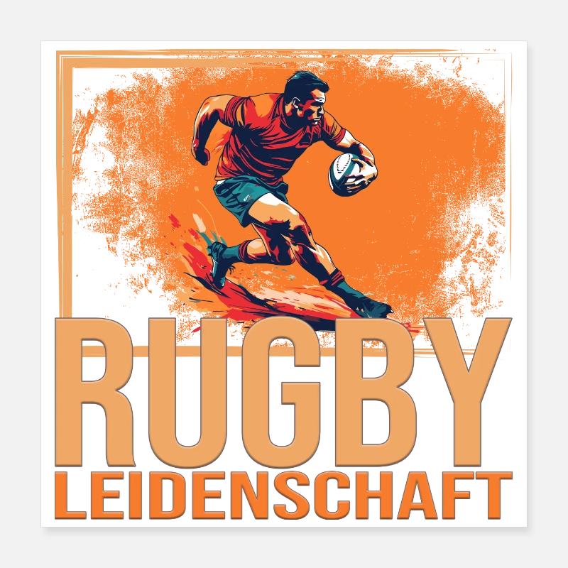 Rugby Leidenschaft Poster 40x40 cm