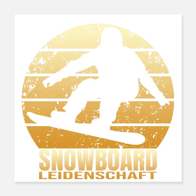 Snowboard Leidenschaft Poster 40x40 cm