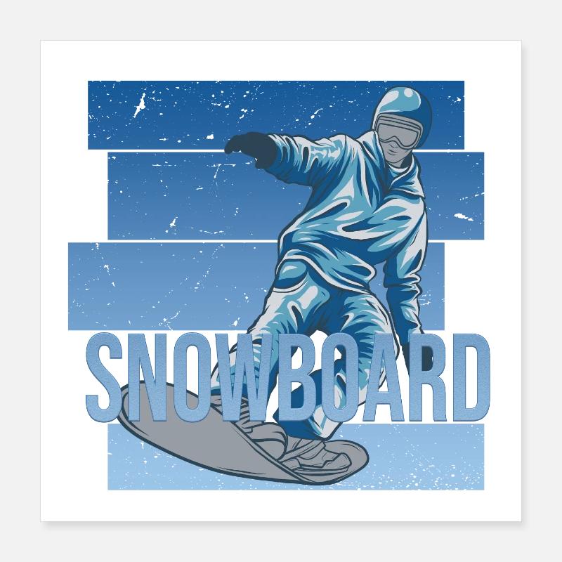 Snowboard Poster 40x40 cm