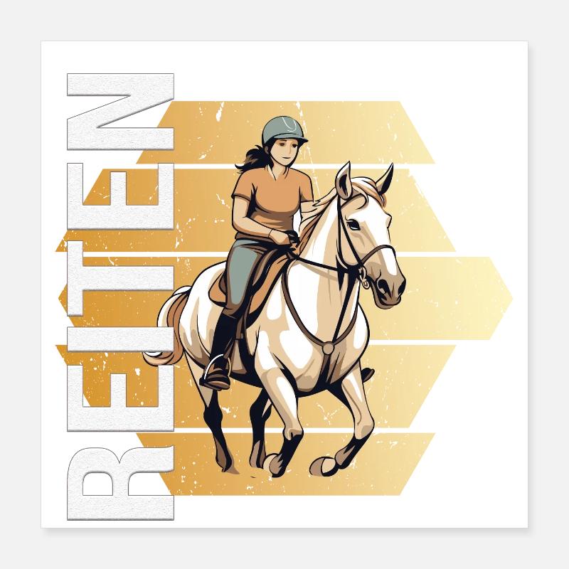 Reiten Poster 40x40 cm
