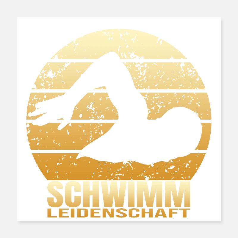 Schwimm Leidenschaft Poster 40x40 cm