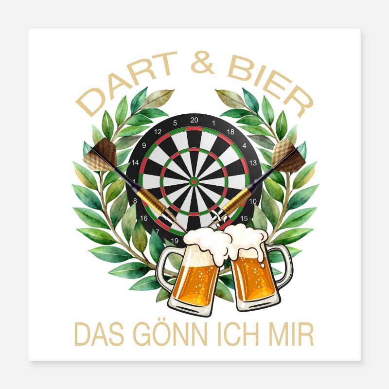 Dart & Bier - Das gönn ich mir Poster 40x40 cm