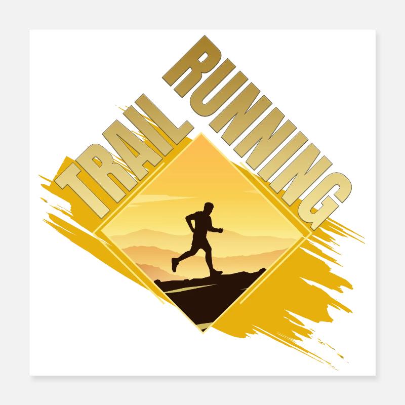 Trail Running Poster 40x40 cm