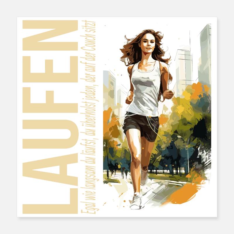 Egal wie langsam du läufst du überholst... Poster 40x40 cm