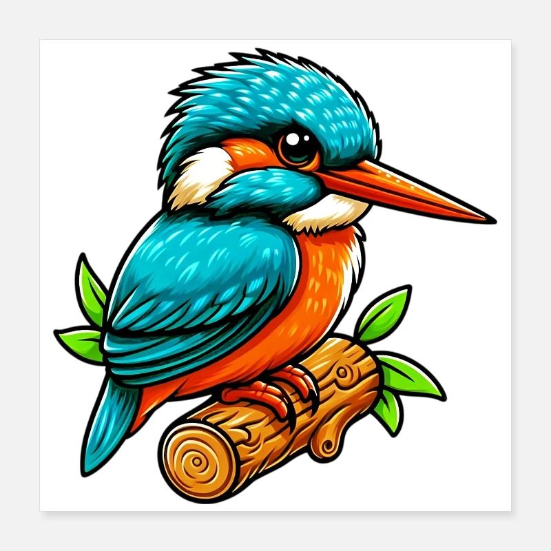 Eisvogel Poster 40x40 cm