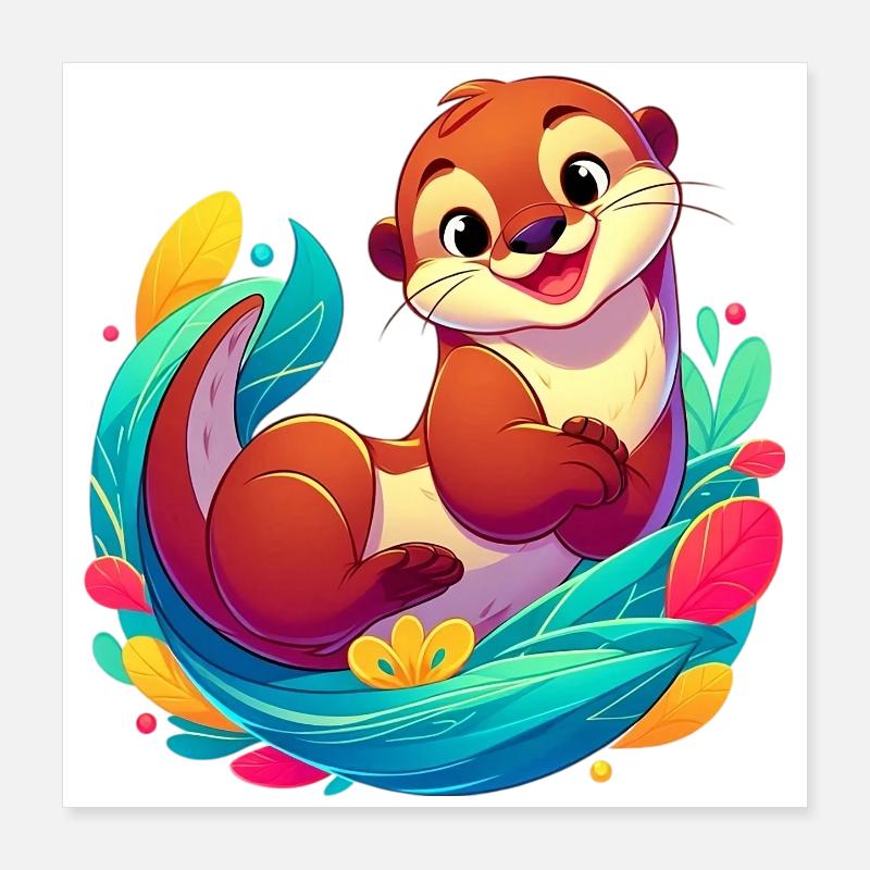 Loutre Poster 40 x 40 cm