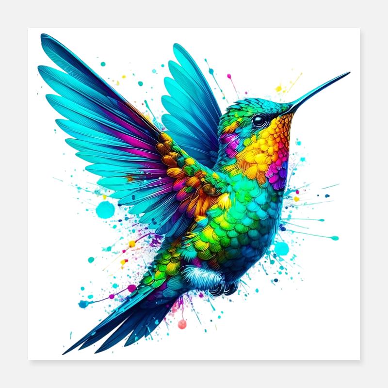 Colibri Poster 40 x 40 cm