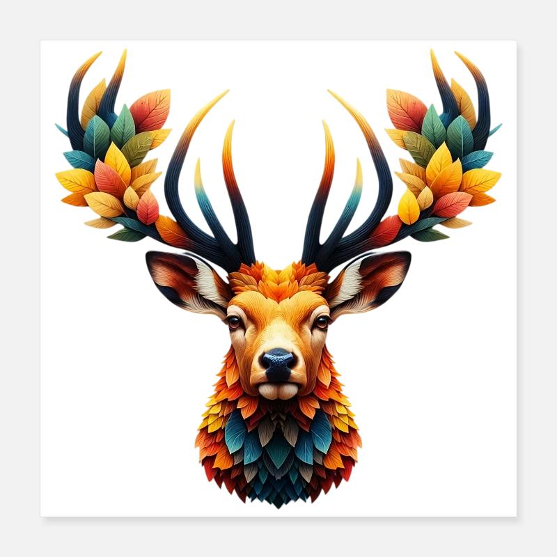 Cerf Poster 40 x 40 cm