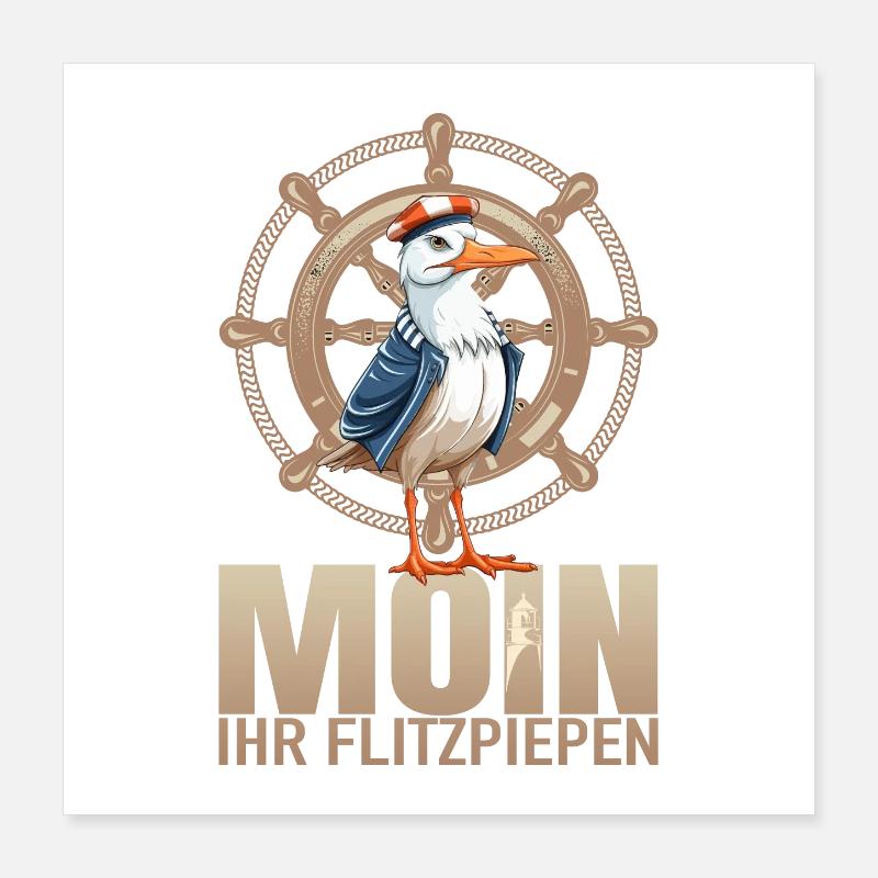 Moin ihr Flitzpiepen Poster 40x40 cm