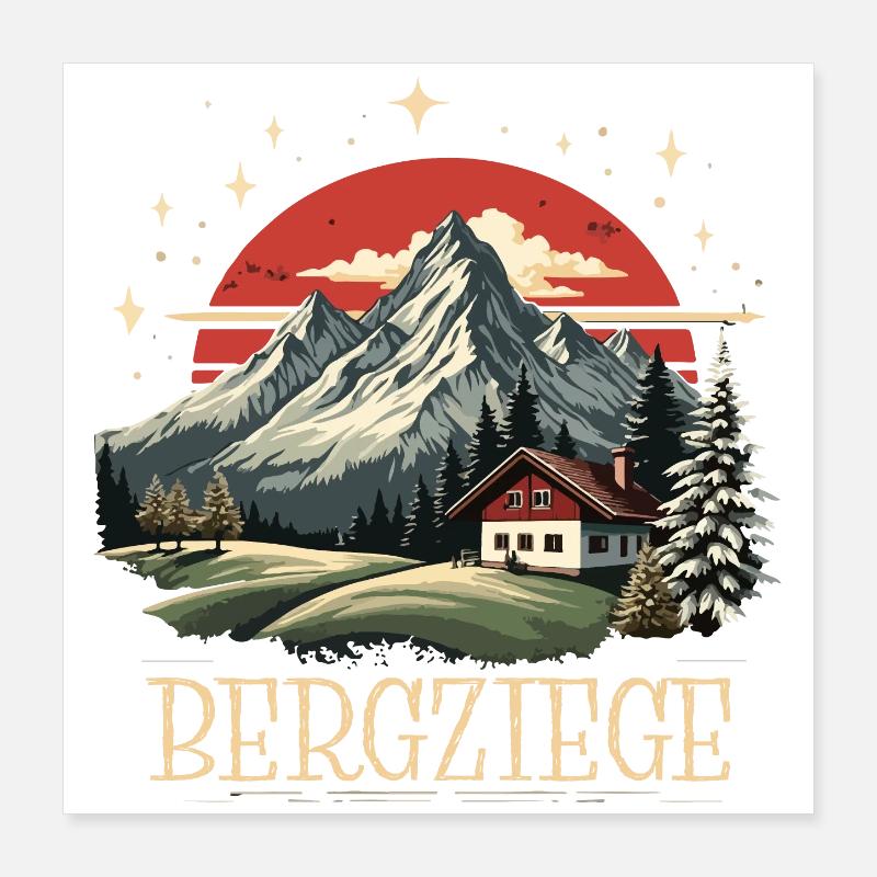 Bergziege Poster 40x40 cm