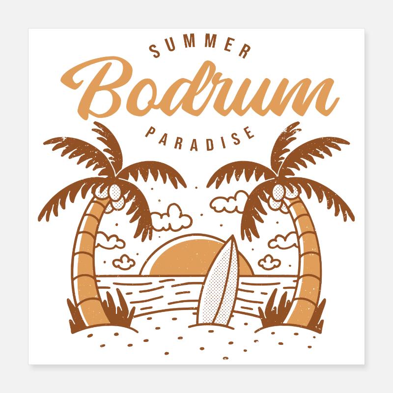 Turkish Style Design – Summer Paradise Bodrum Poster 16" x 16" (40x40 cm)