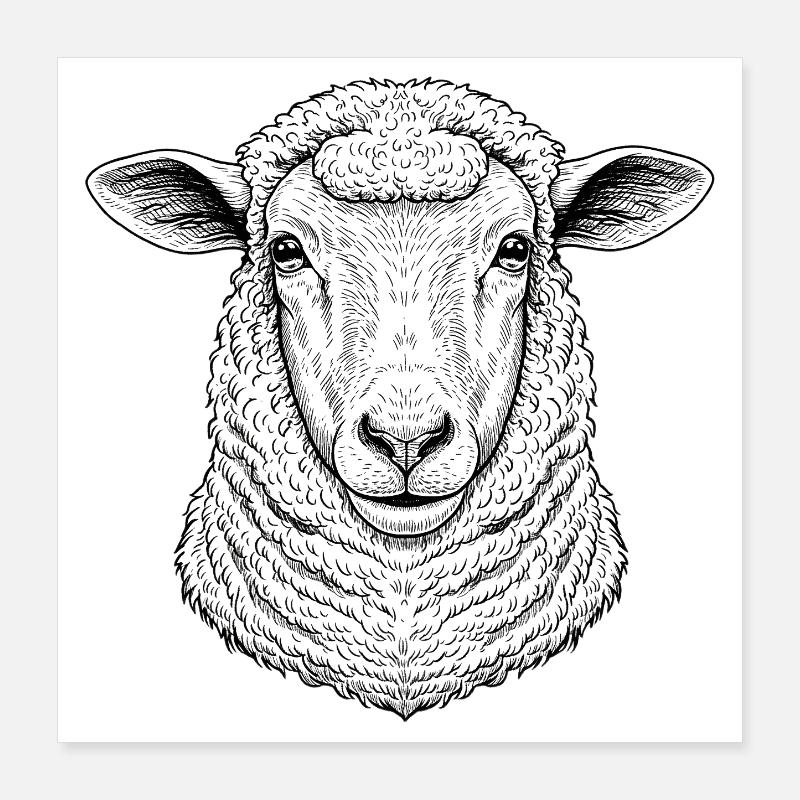 Schaf Poster 40x40 cm