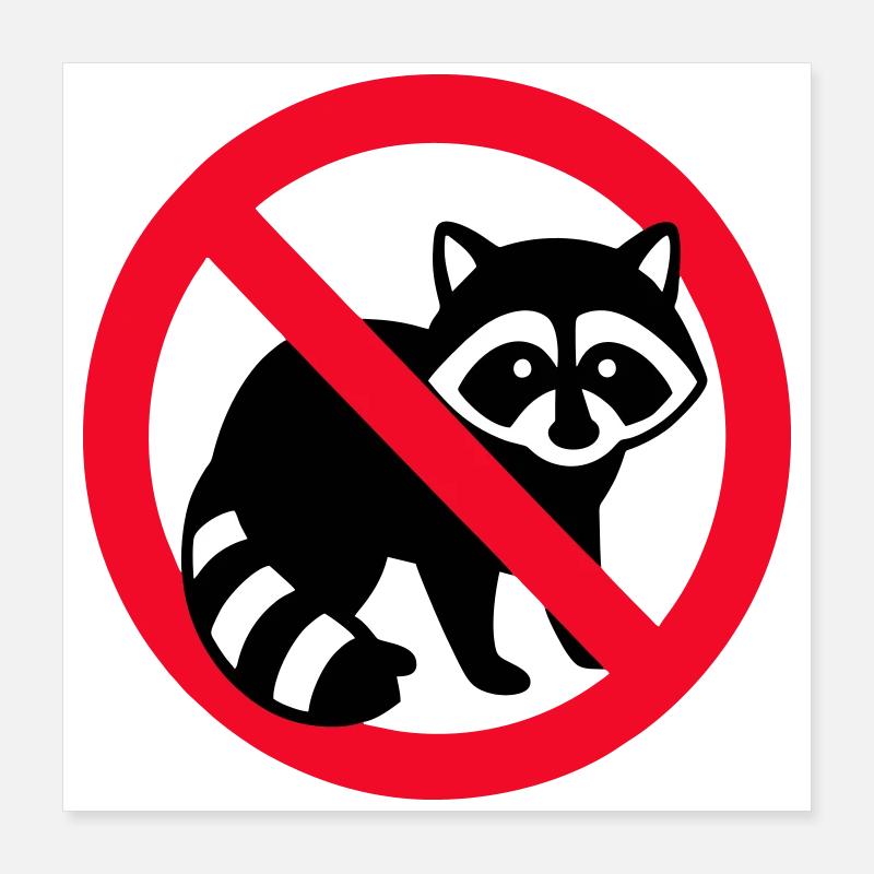 Pas d’emblème de la zone raton laveur Poster 40 x 40 cm