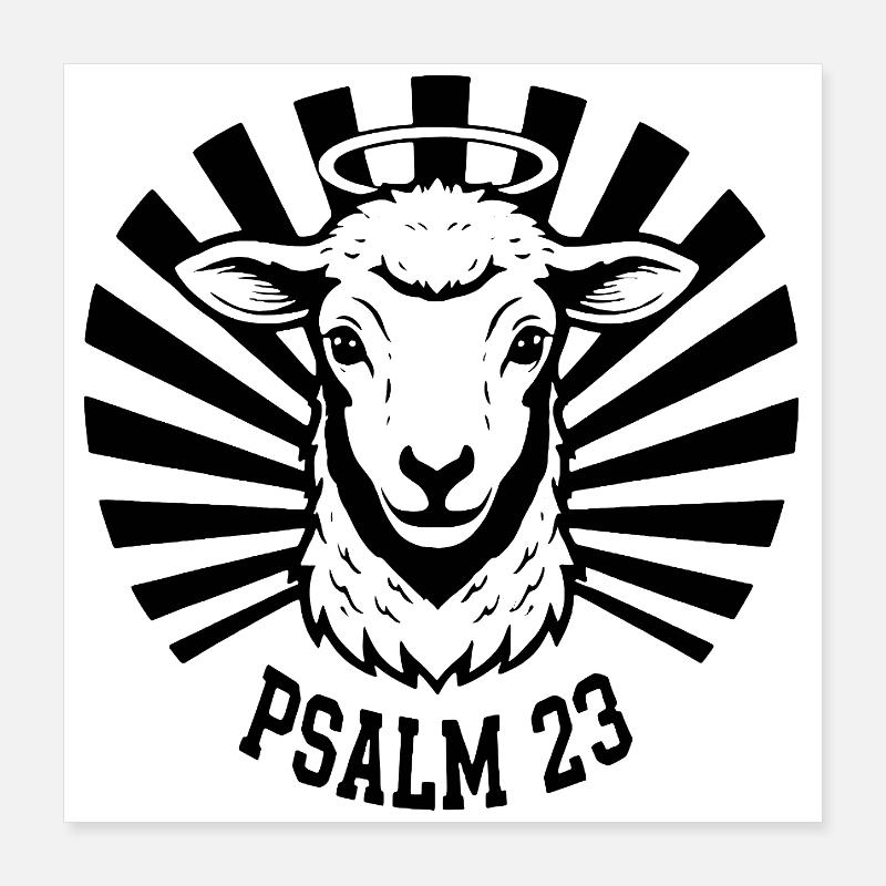 Psalm23-Lamm Poster 40x40 cm