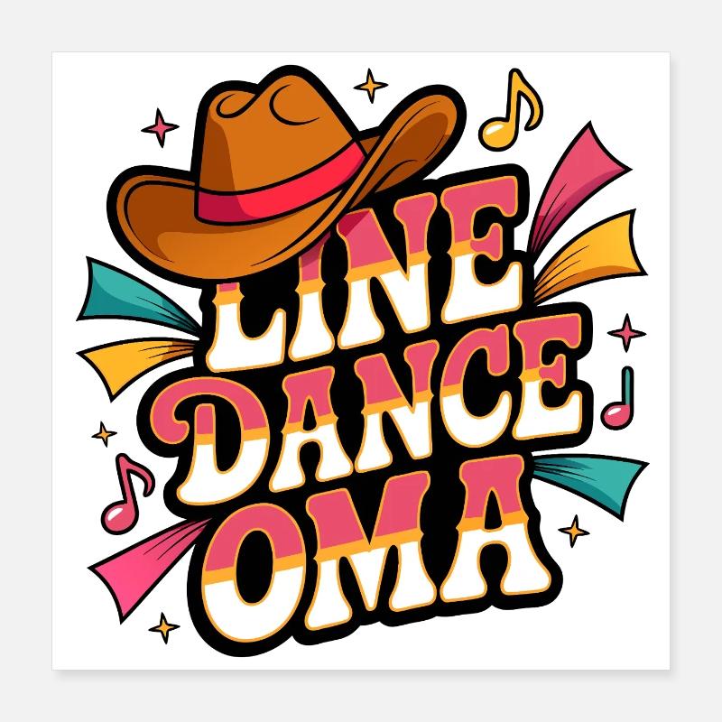 Line Dance Oma Poster 40x40 cm