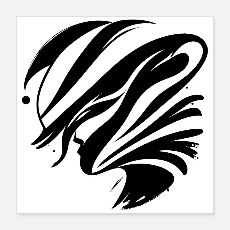 Visage abstrait - Élégant Poster 40 x 40 cm