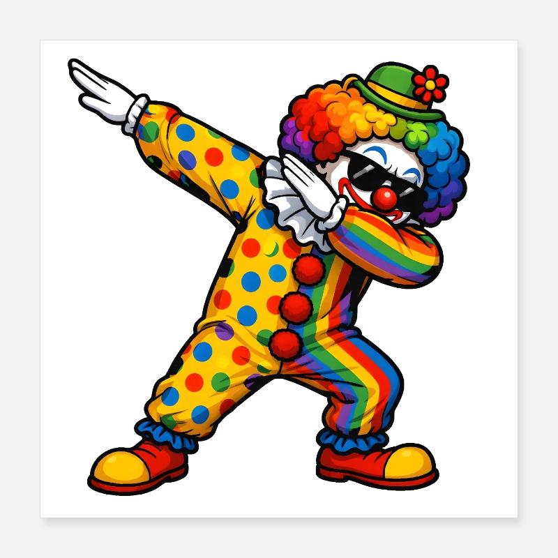 Clown Dab Poster 40 x 40 cm