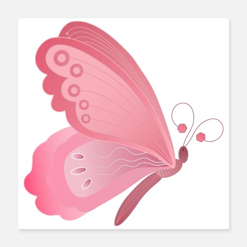 Conception d’ailes de papillon rose Poster 40 x 40 cm
