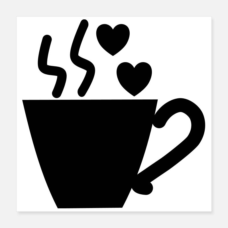 J'adore le café - tasse de café - Café Poster 40 x 40 cm