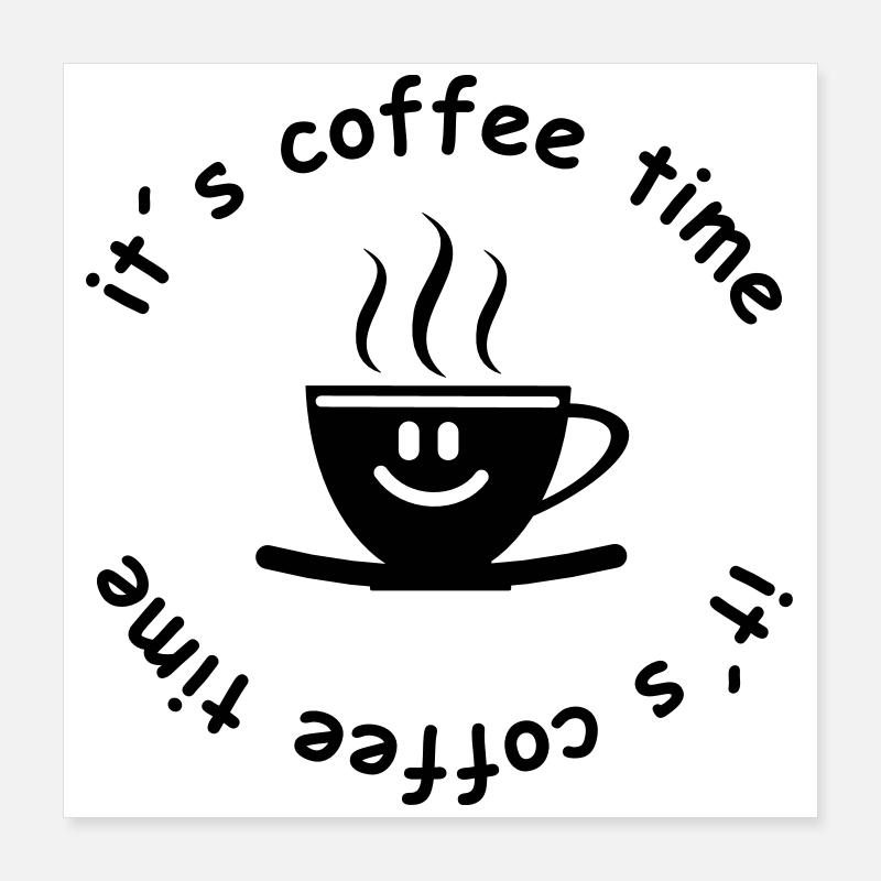Kaffee Schrift Büro Poster 40x40 cm
