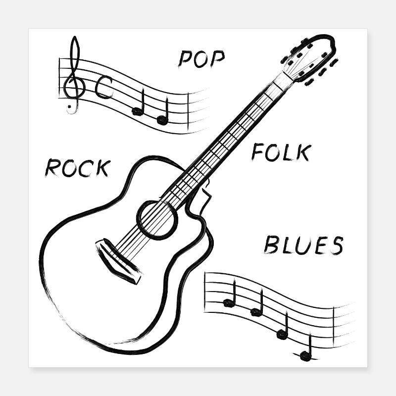 guitar Poster 16" x 16" (40x40 cm)