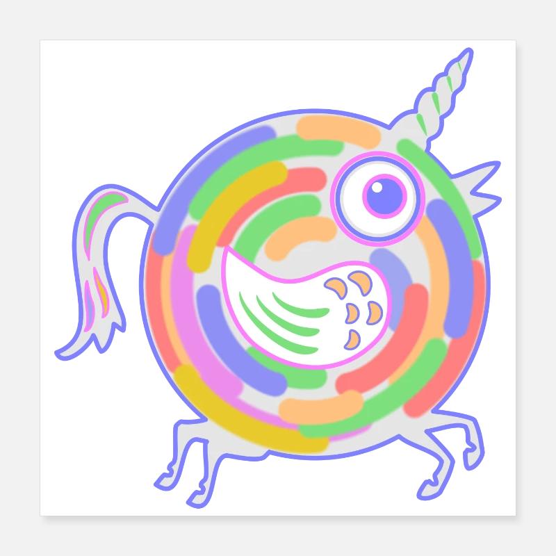 licorne Poster 40 x 40 cm