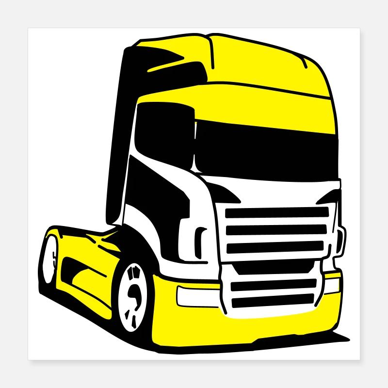 Camion Jaune Pop Art Poster 40 x 40 cm