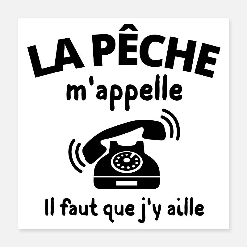 pêche, pêcheur, fan de pêche Poster 40 x 40 cm