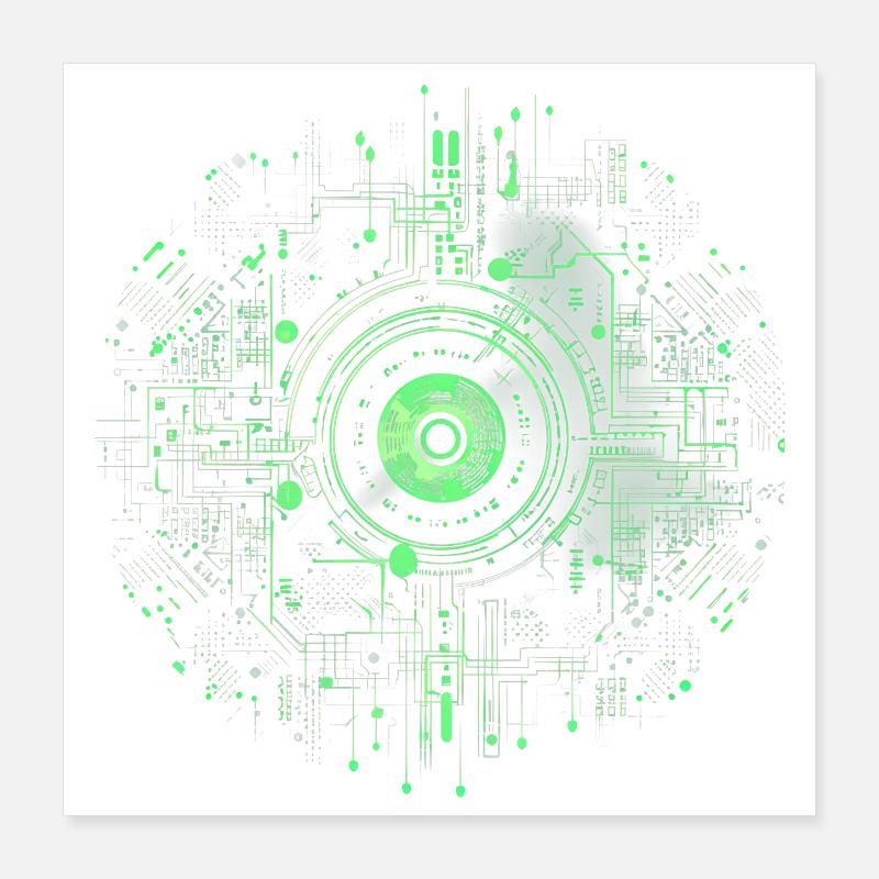 Matrix Style, Zeichen, Symbole, Cyber, SciFi, Code Poster 40x40 cm