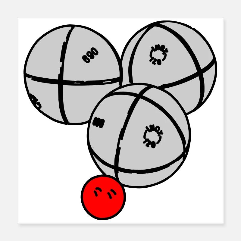 Petanque Kugeln Poster 40x40 cm