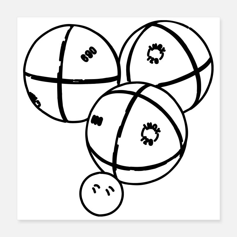 Boules de pétanque Poster 40 x 40 cm