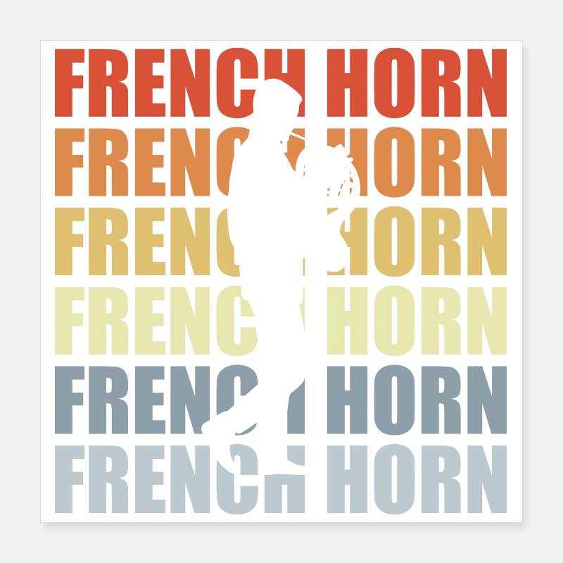 Retro Horn Poster 40x40 cm