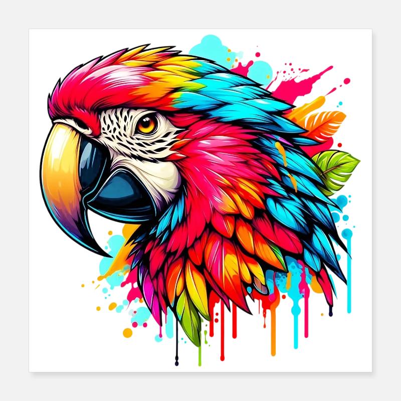 Parrot Poster 16" x 16" (40x40 cm)